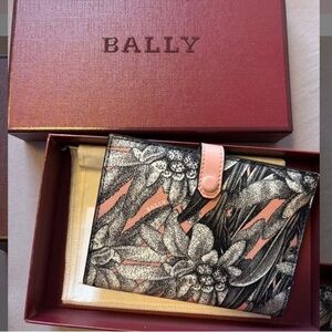 Bally Black and Pink Floral Key & Card Holder